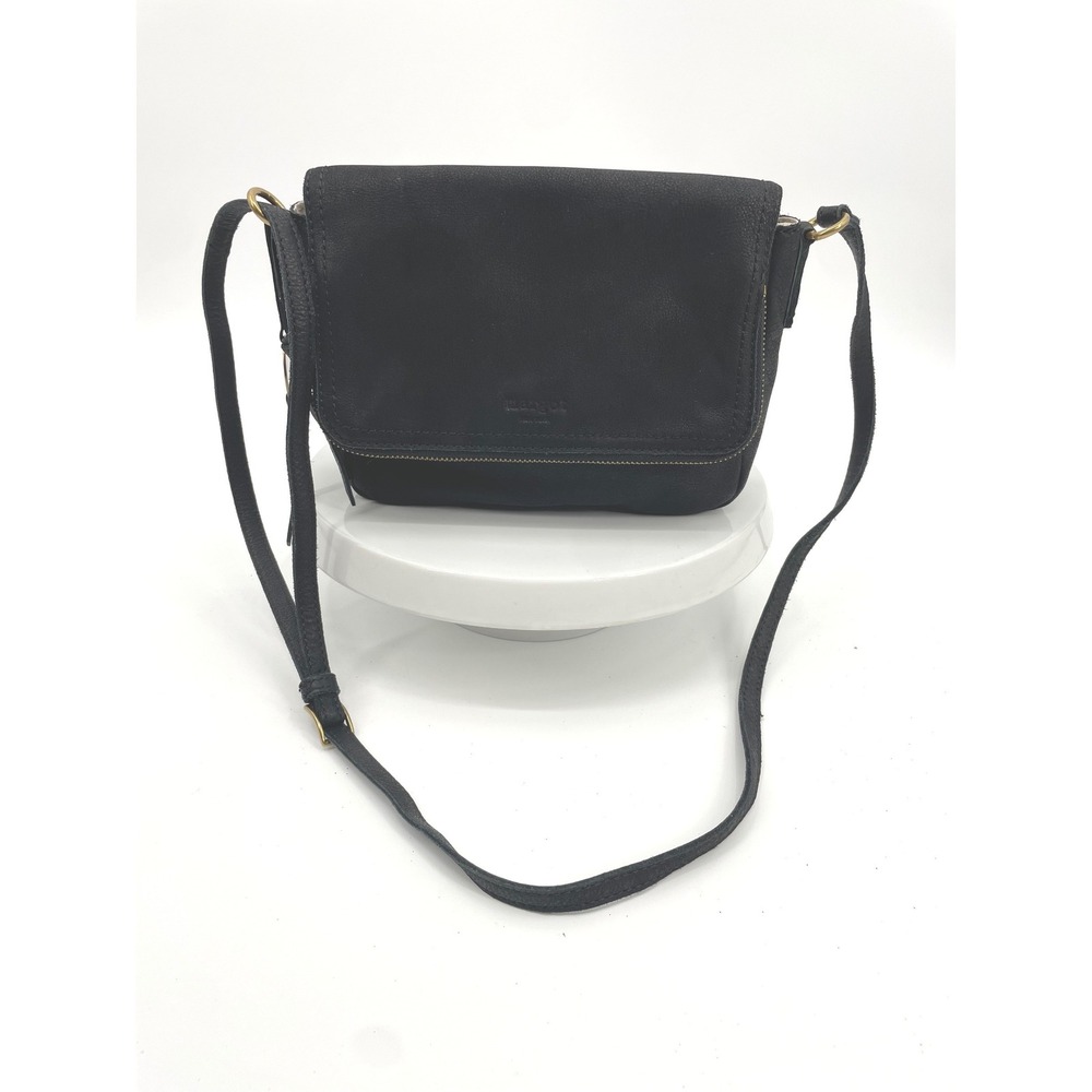 Margot Crossbody Bag Womens Small Black Leather Boho Minimalist Chic Messenger